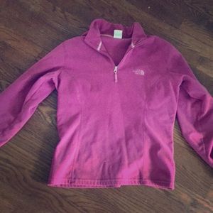 Pink north face zip size M but fits more fitted